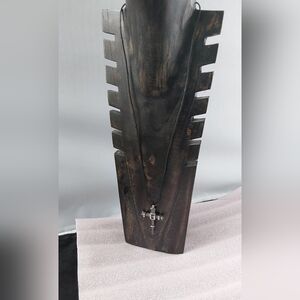 Elegant Black Cross Pendant Necklace